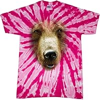 Mens Grizzly Shirt Big Grizzly Bear Face Twist Tie Dye T-Shirt