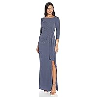 Adrianna Papell Women's Metallic Knit Covered Gown