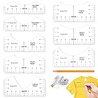 T-Shirt Ruler Guide Alignment Tool to Center Designs T-Shirt for Adult Youth Toddler Infant (Transparent) (10Pcs)
