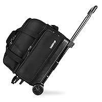 Dual Roller 2-Ball Bowling Bag, Featuring a Separate Large Shoe Compartment Capable, a 3-Section Telescopic Handle that Extends Up to 40