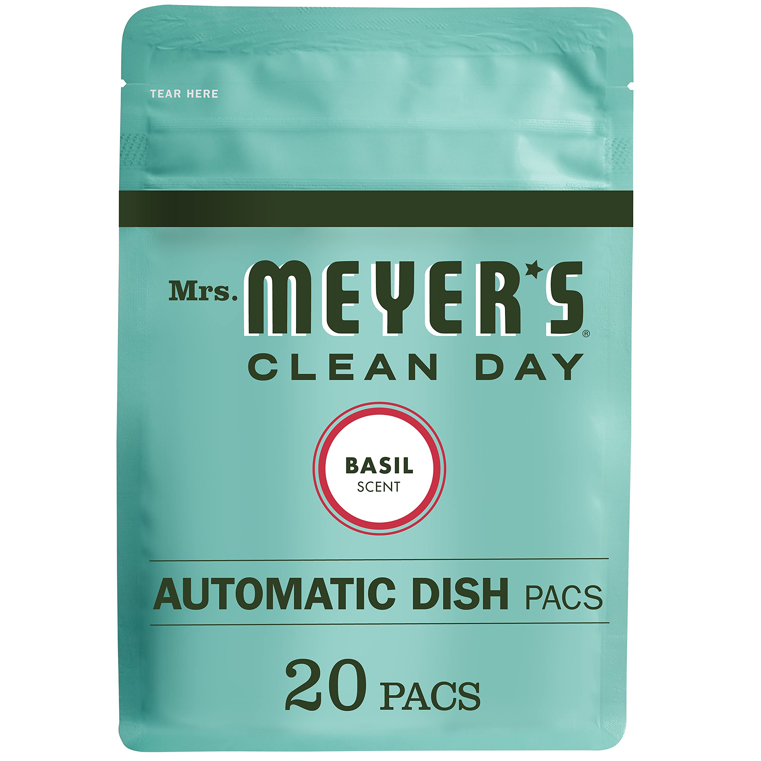 Mrs. Meyer's Clean Day Automatic Dish Pillow Basil Detergent Pods, 12.7 Oz. 20 Count