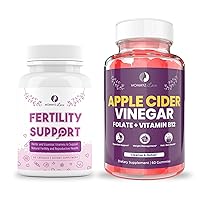 Myo-Inositol Conception Fertility Prenatal Vitamins for Healthy Ovarian Function plus Apple Cider Vinegar Gummies with Folate and Vitamin B12 for Weight Management, Healthy Digestion, Radiant Skin