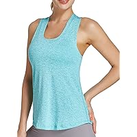 TiaoBug Women Racerback Workout Tank Tops Athletic Yoga Cami Tops Running Exercise Gym Shirts