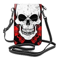 GERRIT Cool Skull Fashion Small Crossbody Cell Phone Purse for Women Cellphone Wallet Adjustable Strap