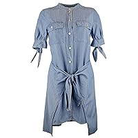 Michael Kors Women's Chambray Wrap Around Shirt Dress