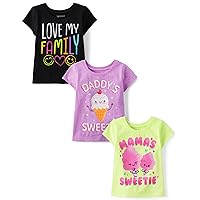 The Children's Place Baby Girls' and Toddler Dinos Short Sleeve Graphic T-Shirts,multipacks