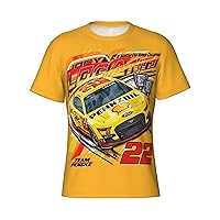 Joey Logano 22 Men's T-Shirt Printing Performance Short Sleeve Crewneck T-Shirt Tight Sport Classic