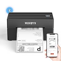 MUNBYN Bluetooth Label Printer, 130B Wireless Thermal Shipping Printer for 4x6 Shipping Packages Small Business Office or Home, Compatible with iPhone Android iPad Windows macOS Chrome Etsy Ebay