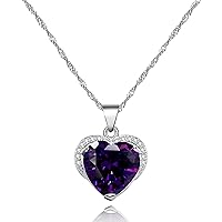 Uloveido Crystal Heart Pendant Necklace Wedding Promise Jewelry Women DZ006