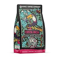 Bones Coffee Company Costa Rica Single-Origin Whole Coffee Beans | 12 oz Medium Roast Low Acid Coffee Arabica Beans | Coffee Gifts & Beverages (Whole Bean)