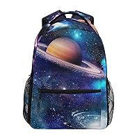 ALAZA Space Planets Galaxy Backpack Purse with Multiple Pockets Name Card Personalized Travel Laptop School Book Bag, Size S/16 inch