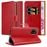 Book Case Compatible with Oppo A94 5G in Wine RED - with Magnetic Closure, Stand Function and Card Slot - Wallet Etui Cover Pouch PU Leather Flip