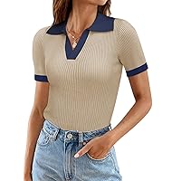 EVALESS Womens Short Sleeve Sweaters Tops Fashion 2024 Summer T Shirts