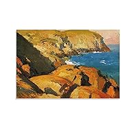 Edward Hopper Realism Style Poster，Blackhead, Monhegan Paintings Art Poster Poster Decorative Painting Canvas Wall Art Living Room Posters Bedroom Painting 20x30inch(50x75cm)