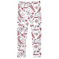Lighthouse Sailboat Girl's Leggings Soft Ankle Length Active Stretch Pants Bottoms 4-10 Years