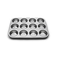 Fox Run Muffin and Cupcake Baking Pan, 12 Standard Cups, Stainless Steel