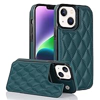 XYX for iPhone 14 Plus Wallet Case with Card Holder, RFID Blocking PU Leather Double Magnetic Clasp Back Flip Protective Shockproof Cover 6.7 inch, Dark Green