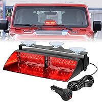 Nilight Emergency Strobe Lights, Windshield Hazard Warning Safety Flash Lights with Suction Cups, Super Bright LED Strobe Lights for Police Enforcement Firefighters Vehicle Truck, 2 Years Warranty