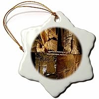 3dRose ORN_55446_1 Flowstone Collage of Mammoth Cave National Park, Kentucky Snowflake Ornament, Porcelain, 3-Inch
