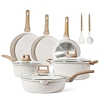 CAROTE Pots and Pans Set Non stick, Cookware Sets 11 pcs, Kitchen Cooking Set Cookware w/Large Frying Pans & Saucepans(PFOS, PFOA Free)