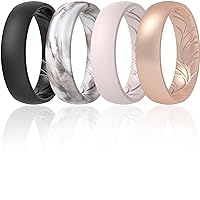 Women Silicone Wedding Bands, Breathable Leaf Cross Pattern Wedding Rings - 55mm Wide