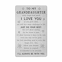 TANWIH Granddaughter Gifts from Grandma, Grandaughter Engraved Metal Card, Graduation Christmas Card Gifts for Granddaughter