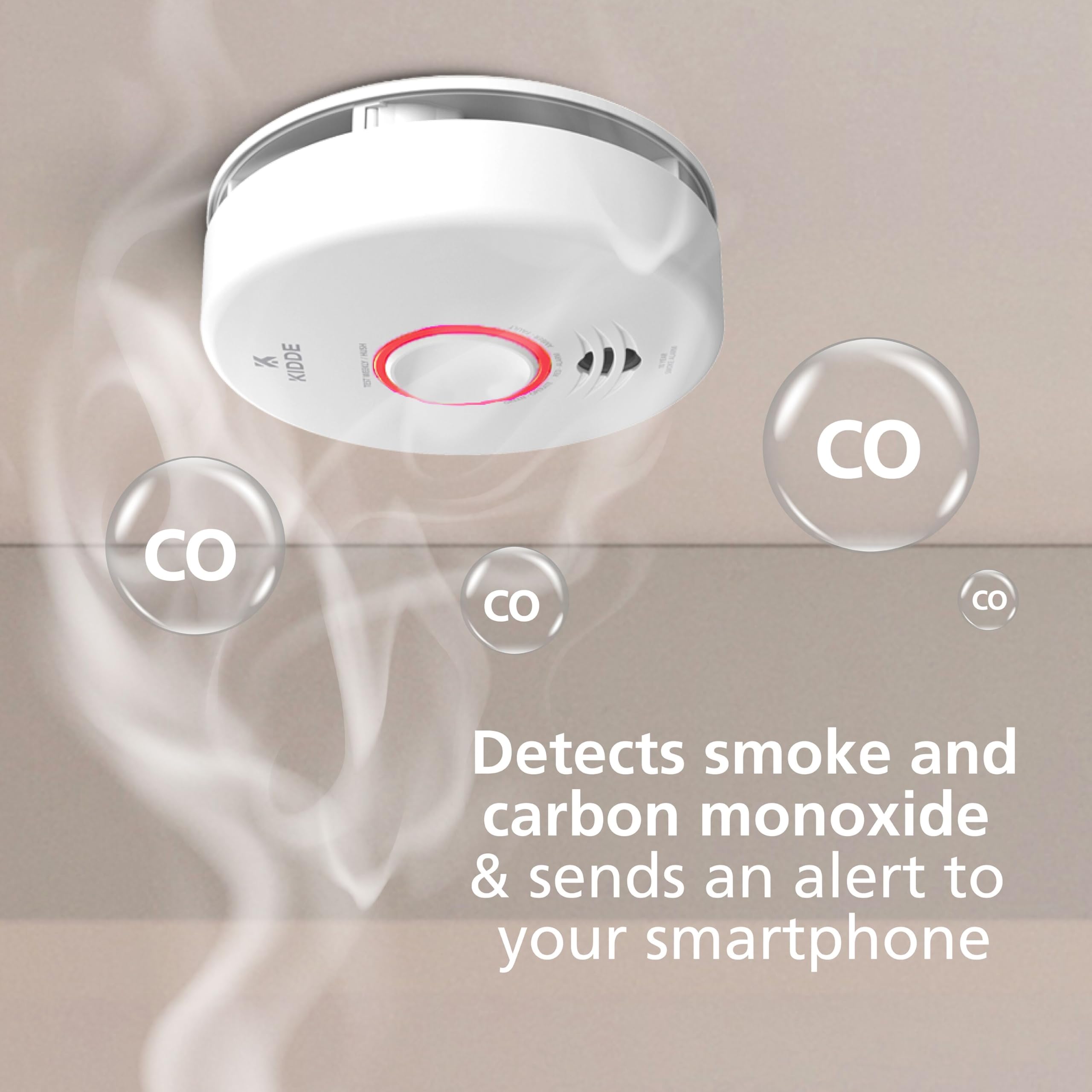 Kidde Smart Smoke & Carbon Monoxide Detector, WiFi, Alexa Compatible Device, Hardwired w/Battery Backup, Voice & App Alerts, 2 Pack