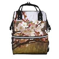Diaper Bag Backpack Plum Tree Blossom Maternity Baby Nappy Bag Casual Travel Backpack Hiking Outdoor Pack