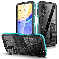 for Samsung Galaxy A15 5G Waterproof Case with Built-in Screen Protector-Rugged Full Body Dustproof Shockproof Drop Proof Protective Case with Cell Phone Ring Holder for Samsung A15 5G Phone Case Blue