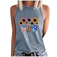 Sunflower Tank Tops Women Funny Sunflower Graphic Sleeveless Shirts Summer Athletic Causal Beach Holiday Tee Blouses