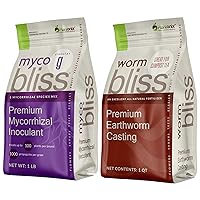 Myco Bliss Granular (1lb) + Worm Bliss (1 Qt) - Mycorrhizal Inoculant for Plants & Organic Worm Castings - Mycorrhizae Root Enhancer Improves Nutrient Uptake & Root Growth - Organic Plant Fertilizer