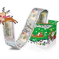 Christmas Money Box for Cash Gift Pull Surprise Christmas Money Holders Cash Gift Boxes Fun DIY Xmas Cash Holders Uniqu Money Ideas for Family Friends Kids Adults Men Women(Santa Claus)