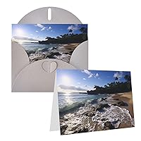 Greeting Cards Puerto Rico Beach Thank You Cards with Envelopes Happy Birthday Card 4x6 Inch Minimalistic Design Thank You Notes for All Occasions Birthday Thank You Wedding