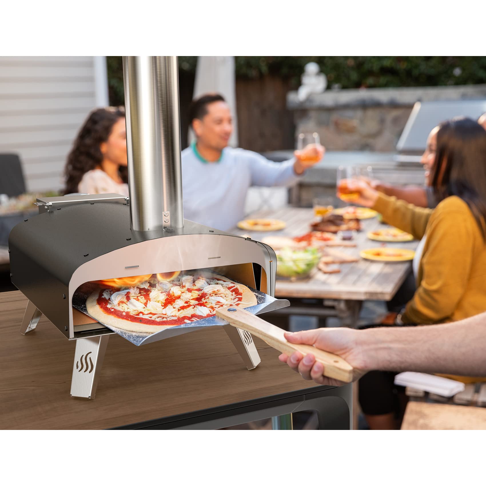 Mimiuo Portable Wood Pellet Pizza Oven with 13