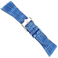 26mm Glam Rock Hand Made Stitched Genuine Alligator Blue Watch Band
