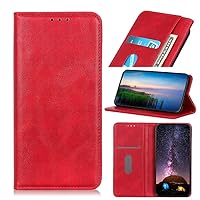 Flip Case Cover Flip Case for Motorola Moto One Fusion Plus Wallet Case,Premium PU Leather Kickstand Card Slots Magnetic Closure Shockproof Protective Case Phone Back Cover (Color : Red)