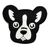 Nipitshop Patches Black Pet Dog face in The House Patches Sticker Cartoon Kids Design Badges Iron On Sewing Kids Clothing Hat Shoes