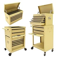 6-Drawer Rolling Tool Versatile Storage Organizer Chest, Yellow