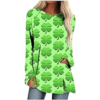 Patrick's Day Blouses for Women Dressy Fashion Long Sleeve Loose Western Shirts Vintage Tunic Tops to Wear with Leggings