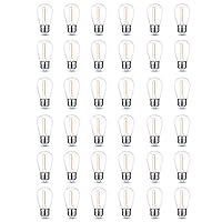 Mlambert 36 Pack LED String Light Bulbs,Shatterproof Outdoor String S14 Replacement Light Bulbs 2200K,Waterproof 1W LED Bulbs Equal to 11W,Not Solar