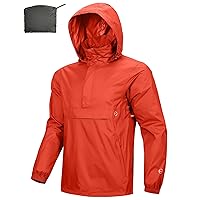 Outdoor Ventures Men's Rain Jacket Waterproof Lightweight Packable Rain Pullover for Hiking Golf Running