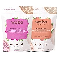 Waka Quality Instant Tea — Unsweetened 2 Bag Tea Combo — 100% Tea Leaves — Peach, Raspberry Flavored, 4.5 oz Per Bag