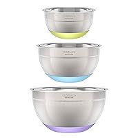 Cuisinart 3-Piece Stainless Steel Mixing Bowls with Nonslip Base, 1.5qt, 3qt & 5qt