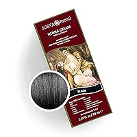 Henna Cream Hair Color Treatment, Semi Permanent Hair Color for Gray Hair Coverage, Natural Henna Hair Color, Deep Conditioning Hair Dye, Black, 2.37 oz / 70 ml