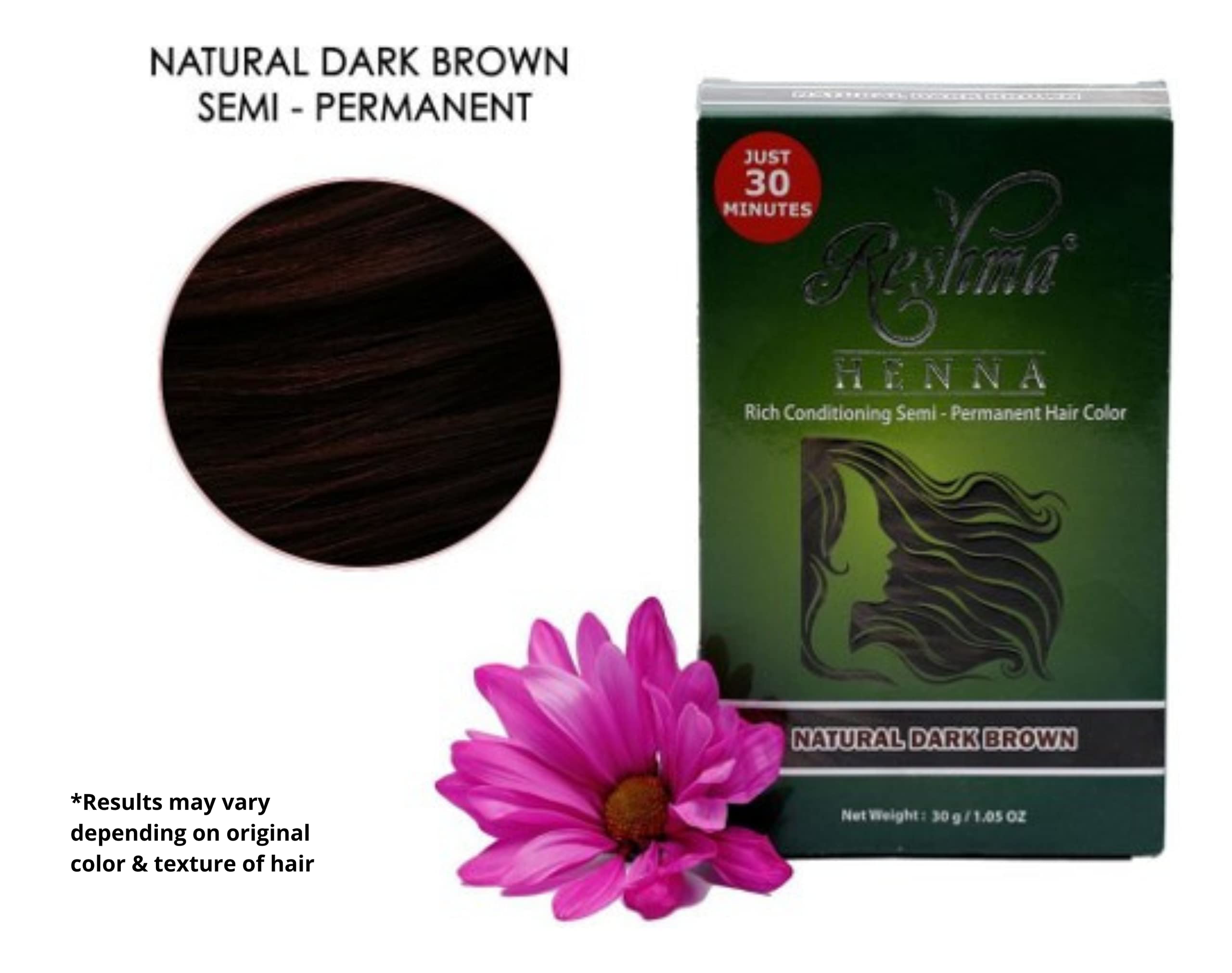 Reshma Beauty 30 Minute Henna Hair Color Infused with Goodness of Herbs (Dark Brown, Pack Of 12)