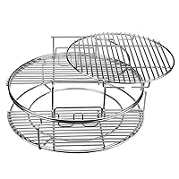 5 Piece Replacement Kit for Big Green Egg Large, Burly grill Rack for Eggspander 5 Piece Kit Conveggtor Basket Stainless Steel Grill Stack Rack with Removable Cooking System Expander Rack