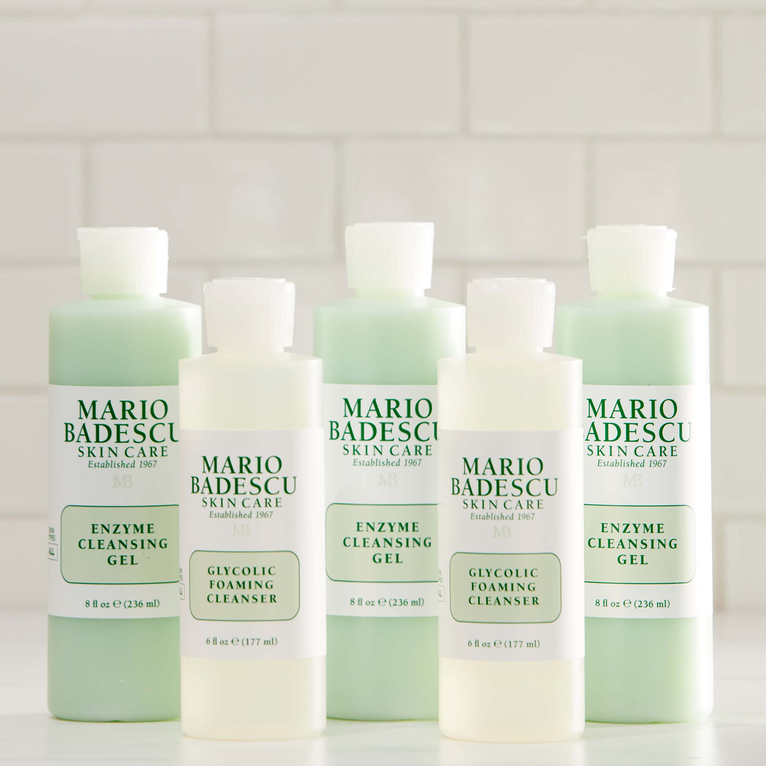 Mario Badescu Enzyme Cleansing Gel for All Skin Types, Oil-Free Face Wash with Grapefruit & Papaya Extract, Remove Excess Oil & Surface Impurities