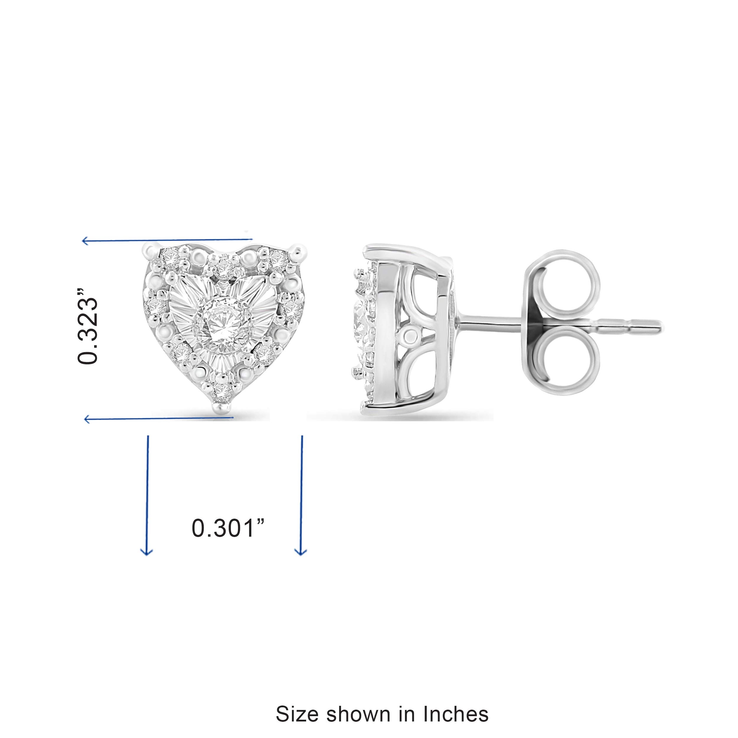 NATALIA DRAKE 1/4 Cttw Diamond Heart Earrings or Necklace for Women in 925 Sterling Silver