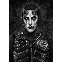 Ecqizer Gothic Wall Art Halloween Poster For Horror Decor Gift Chris Motionless Canvas Print For Bedroom Living Bathroom Decorations