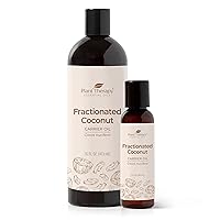 Fractionated Coconut Oil for Skin, Hair, Body, Diluted Essential Oils, 100% Pure, Natural Moisturizer, Massage & Aromatherapy Liquid Carrier Oil 16 oz + 2 oz